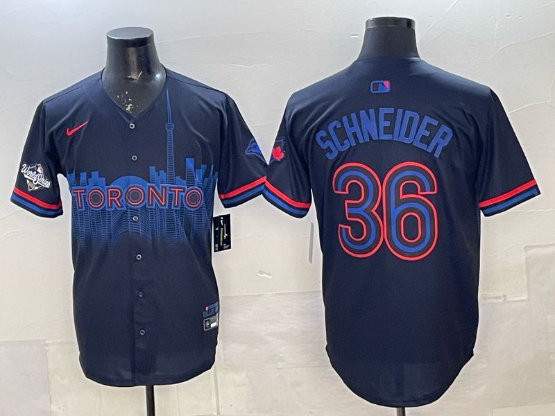 Men 2025 Nike Toronto Blue Jays #36 Schneider Blue Game MLB Jersey 016->toronto blue jays->MLB Jersey